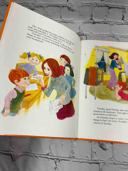 A Tale from the Care Bears lot of 9 hardcovers, Parker Brothers 1983-1984 - The Trouble With Timothy interior illustration