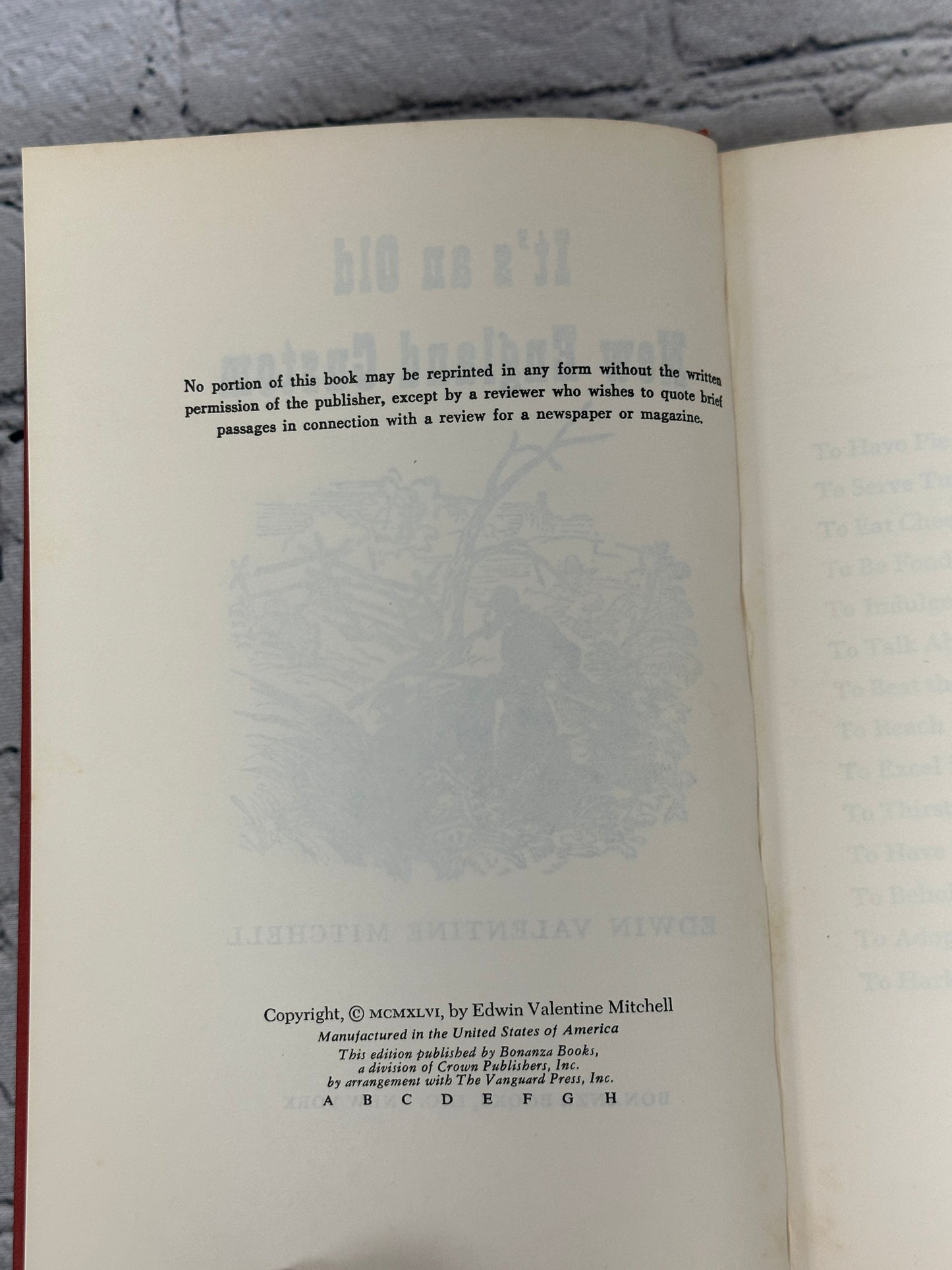 It's An Old New England Custom by Edwin Valentine Mitchell [1946 · First Print]