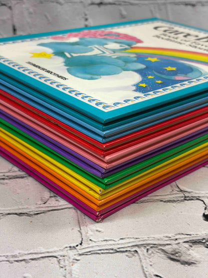 A Tale from the Care Bears lot of 9 hardcovers, Parker Brothers 1983-1984 - spine ends and corners of the stack
