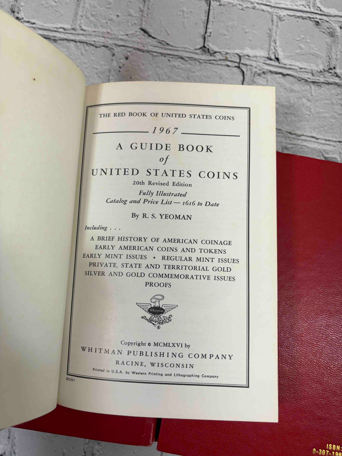A Guide Book of United States Coins (Red Book) lot of 15 by R. S. Yeoman, 1961-1982 - 1967 20th edition title page