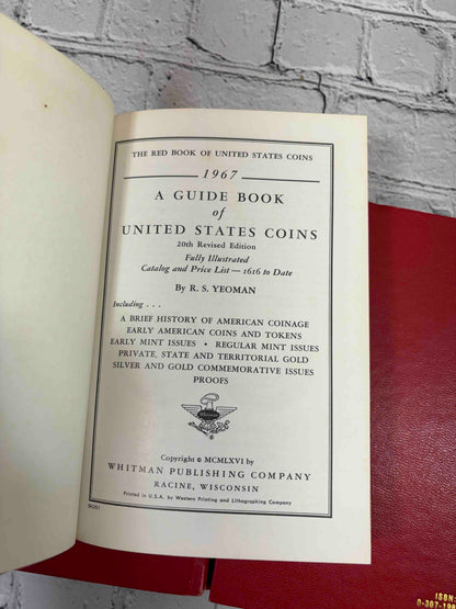 A Guide Book of United States Coins (Red Book) lot of 15 by R. S. Yeoman, 1961-1982 - 1967 20th edition title page
