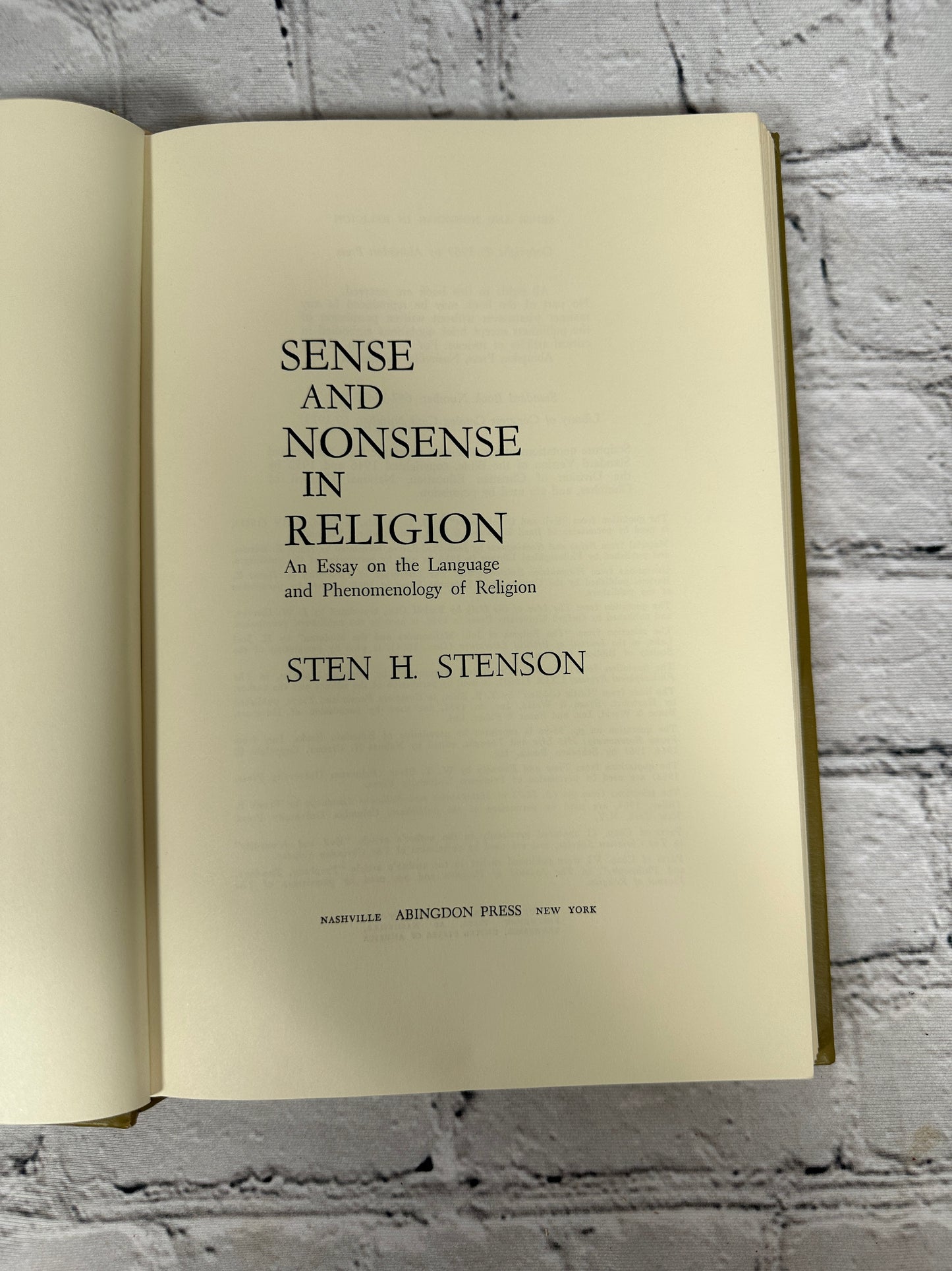 Sense and Nonsense in Religion:An Essay on the Language and Phenomenology [1969]