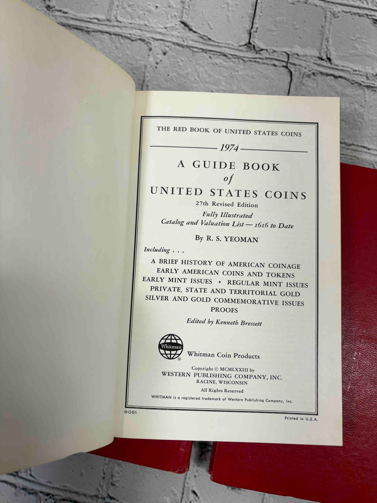 A Guide Book of United States Coins (Red Book) lot of 15 by R. S. Yeoman, 1961-1982 - 1974 27th edition title page