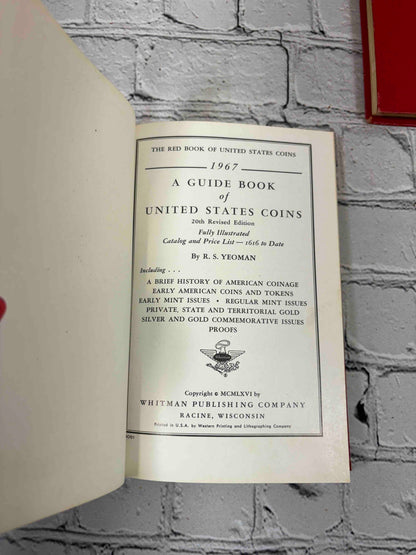 A Guide Book of United States Coins (Red Book) lot of 15 by R. S. Yeoman, 1961-1982 - 1967 20th edition title page