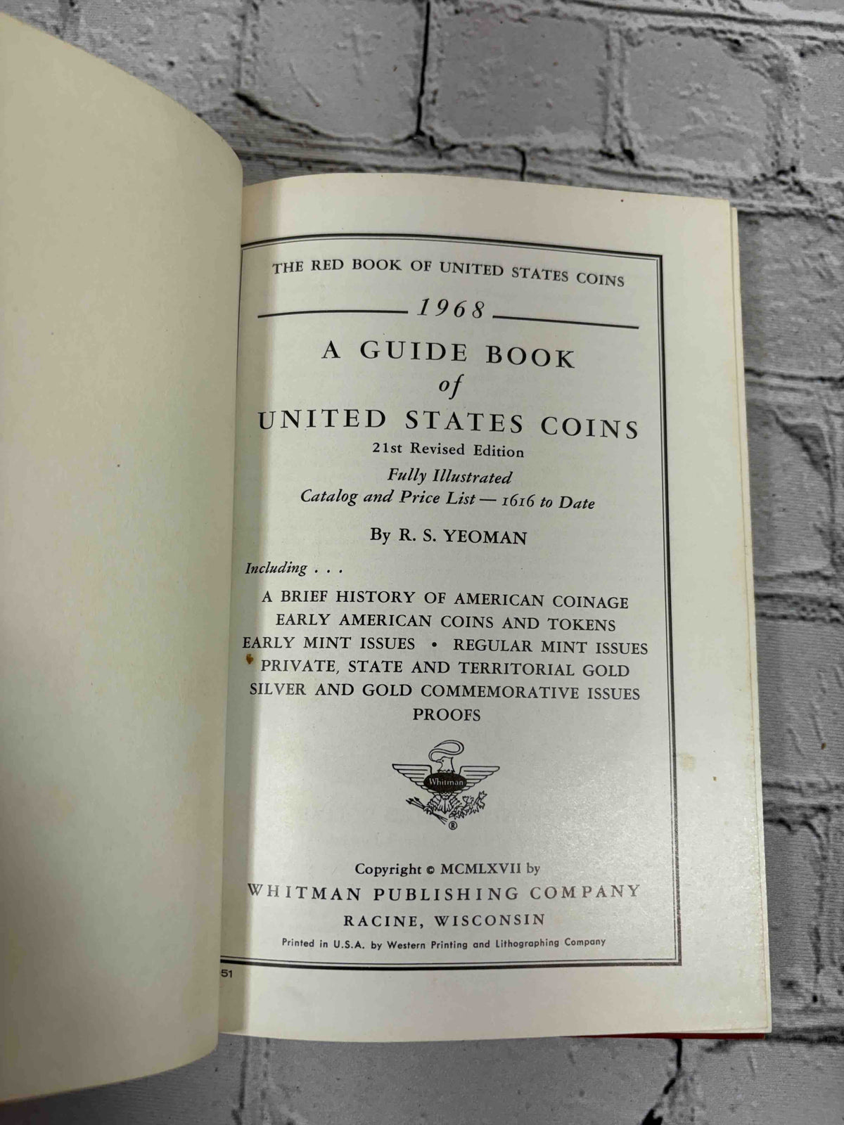 A Guide Book of United States Coins (Red Book) lot of 15 by R. S. Yeoman, 1961-1982 - 1968 21st edition title page