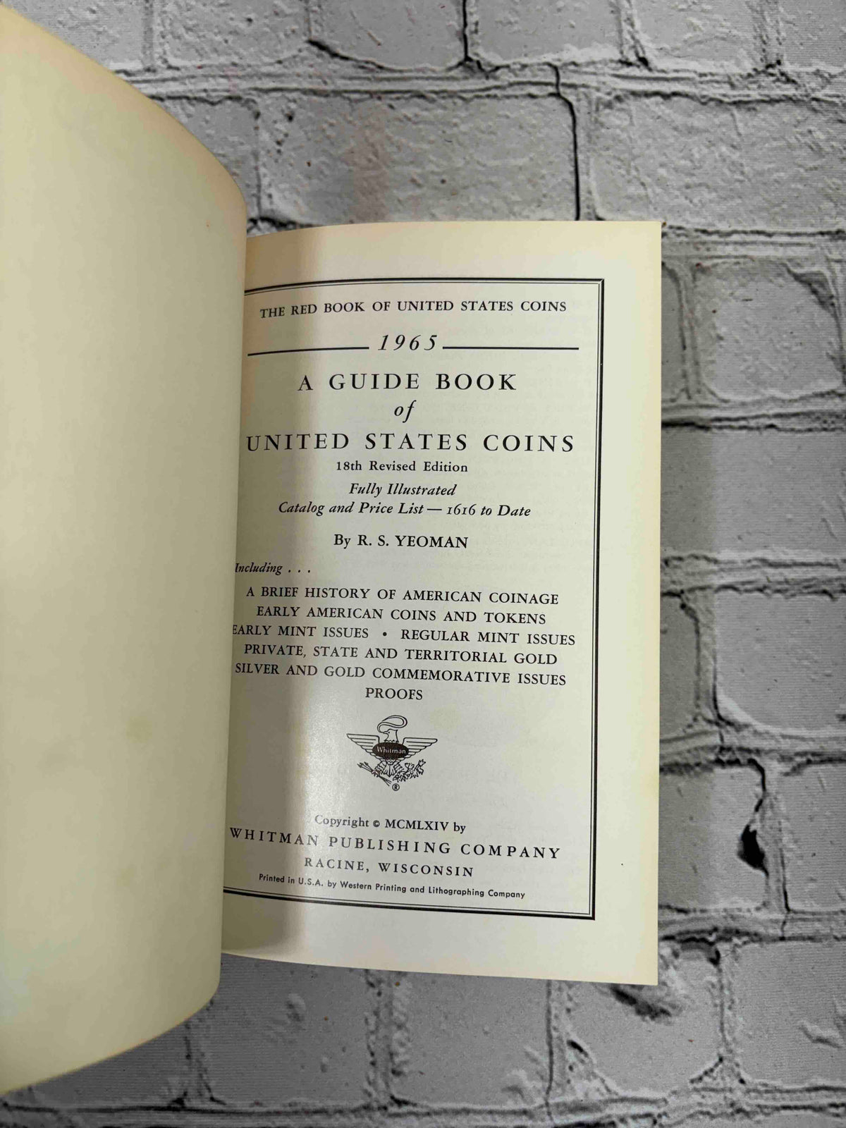 A Guide Book of United States Coins (Red Book) lot of 15 by R. S. Yeoman, 1961-1982 - 1965 18th edition title page