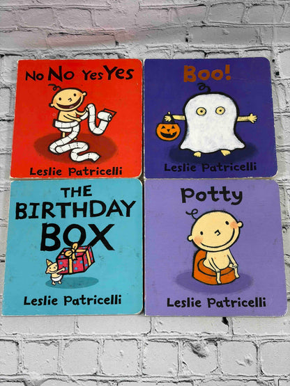 Leslie Patricelli board book lot of 12, Candlewick Press - front covers of No No Yes Yes, Boo!, The Birthday Box and Potty