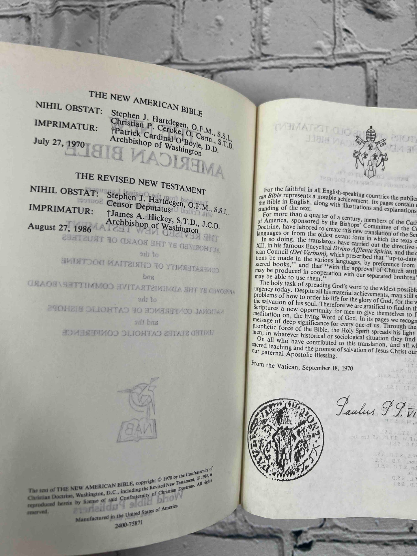 The New American Bible For Catholics (2403 · Red Letter Edition)