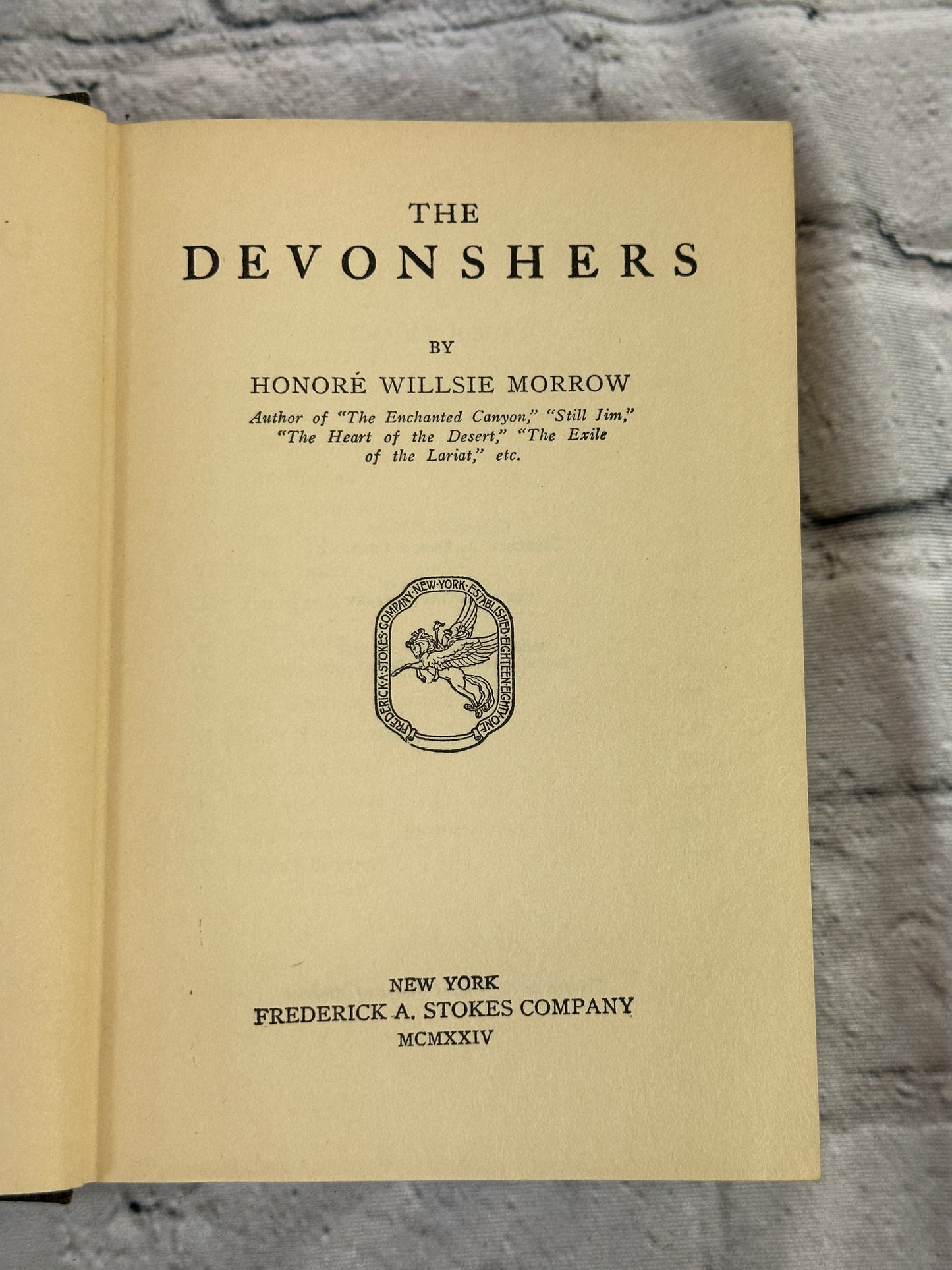 The Devonshers by Honore Willsie Morrow [1924 · Second Printing] 