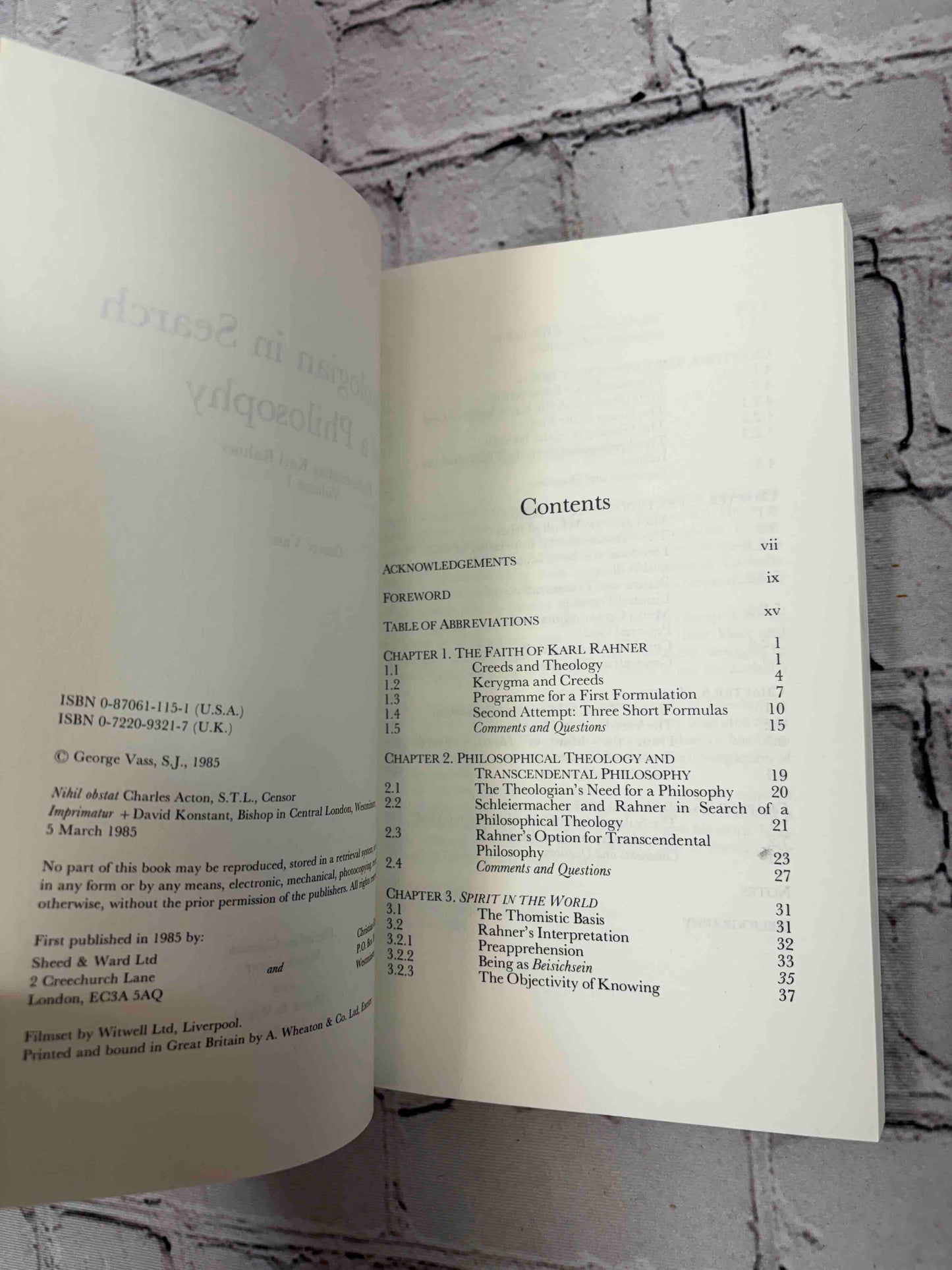 Understanding Karl Rahner (Volume 1 & 2)