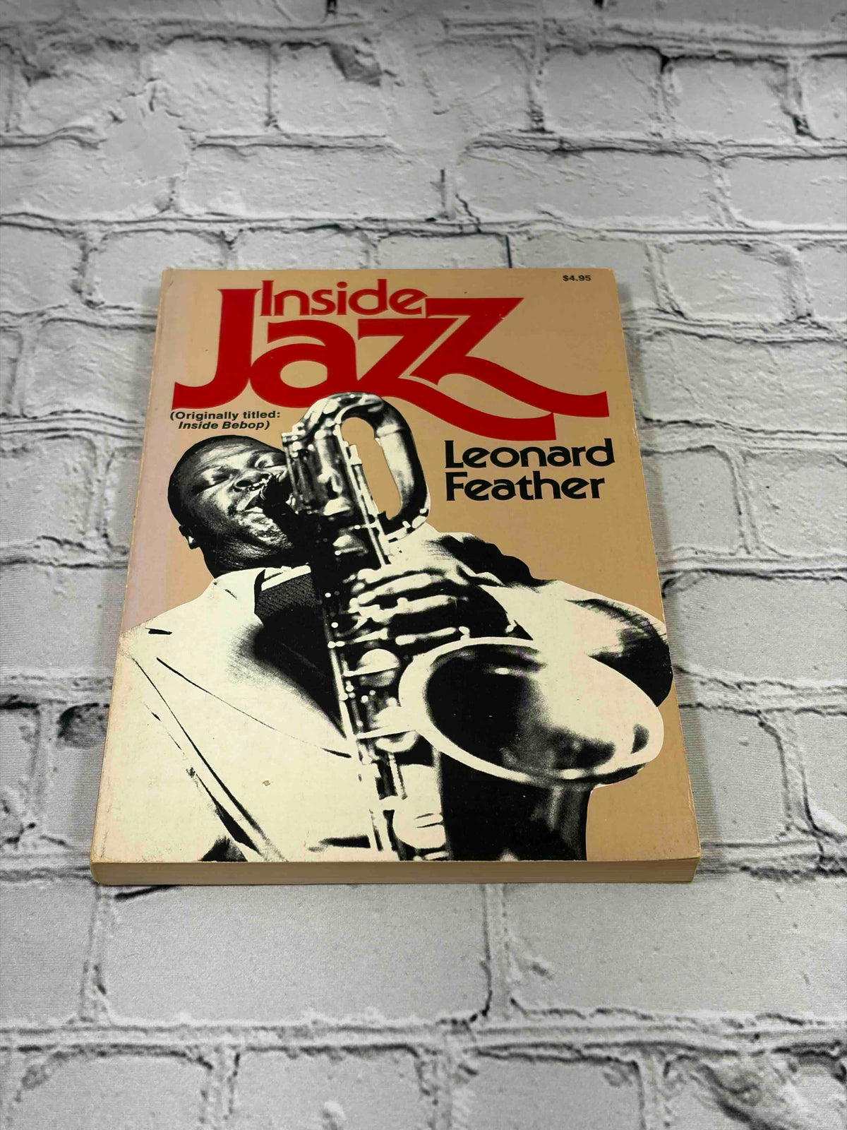 Inside Jazz by Leonard Feather, 1977 Da Capo paperback - front cover angled view