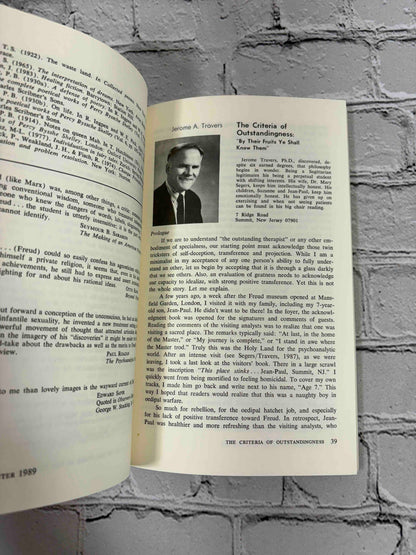 Voices: The Art and Science of Psychotherapy, Winter 1989 - The Criteria of Outstandingness by Jerome Travers