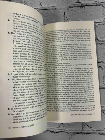 Voices: The Art and Science of Psychotherapy, Winter 1989 - Gestalt Therapy Discussed interview pages