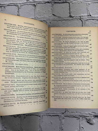 Charles Dickens 3 volume lot, Trade Publishing Company - Martin Chuzzlewit contents continued