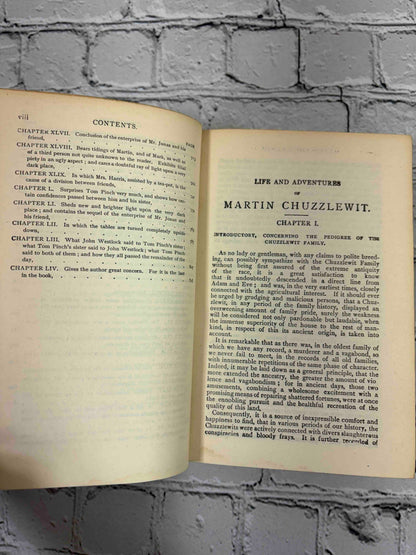 Charles Dickens 3 volume lot, Trade Publishing Company - Martin Chuzzlewit chapter 1