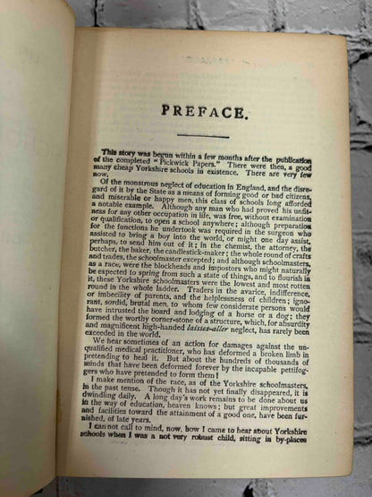 Charles Dickens 3 volume lot, Trade Publishing Company - Nicholas Nickleby preface