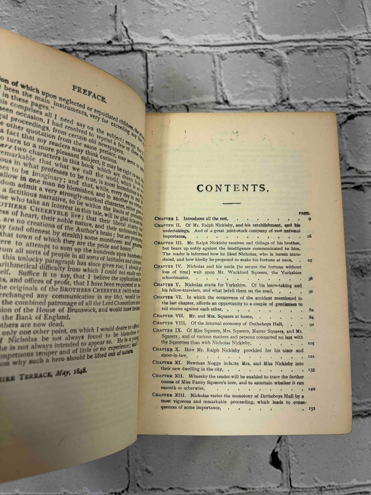 Charles Dickens 3 volume lot, Trade Publishing Company - Nicholas Nickleby contents