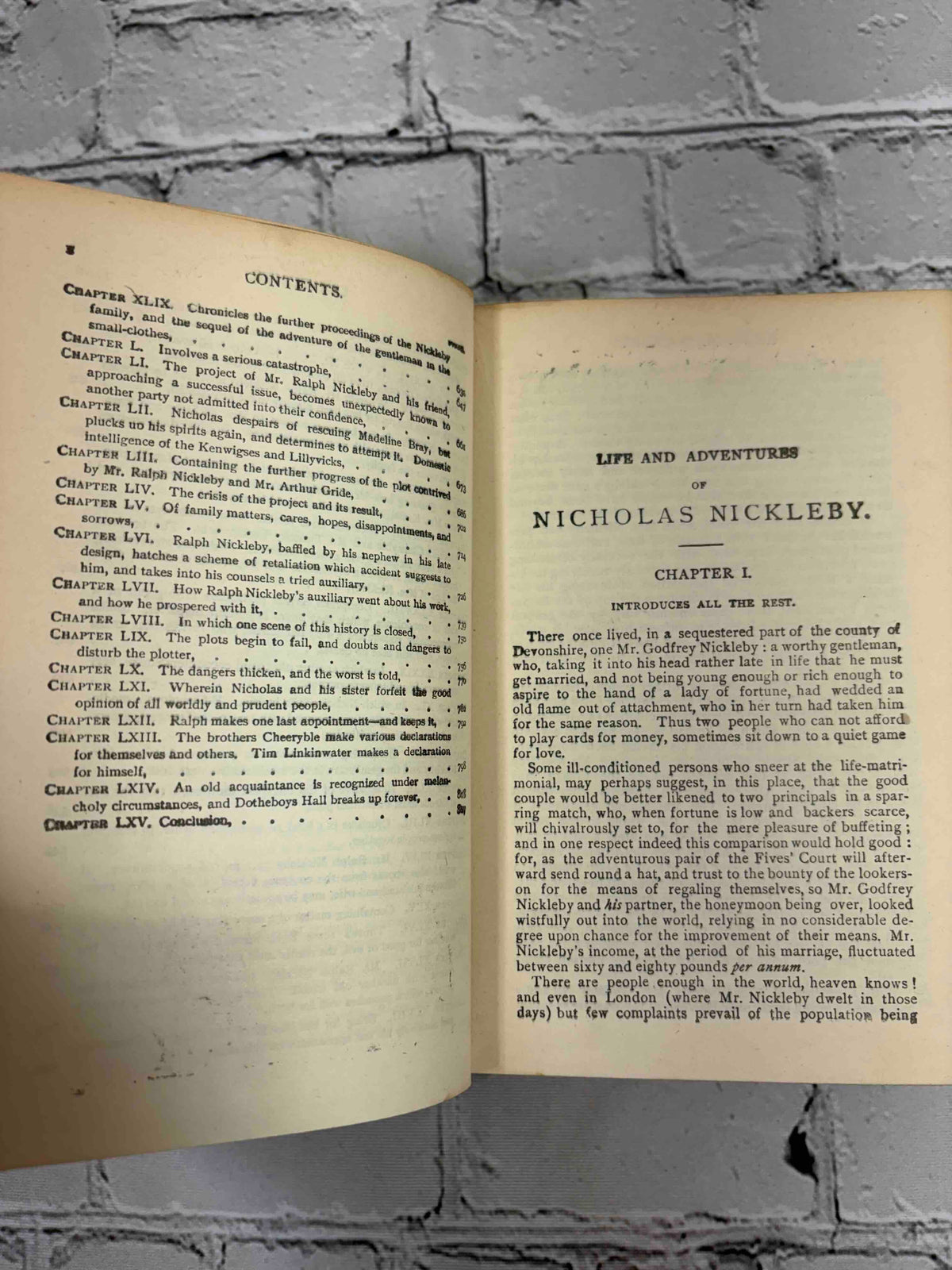 Charles Dickens 3 volume lot, Trade Publishing Company - Nicholas Nickleby chapter 1