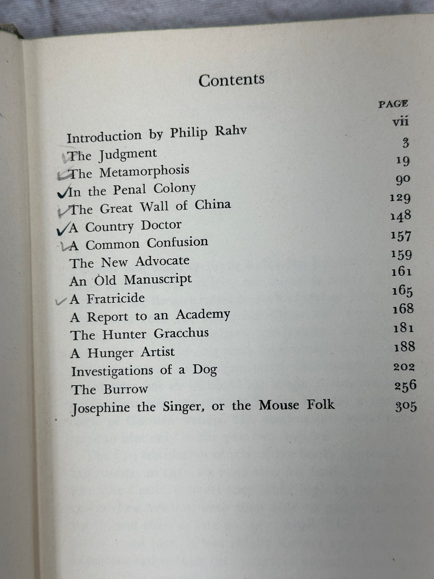 Selected Short Stories Of Franz Kafka [Modern Library -  1952]