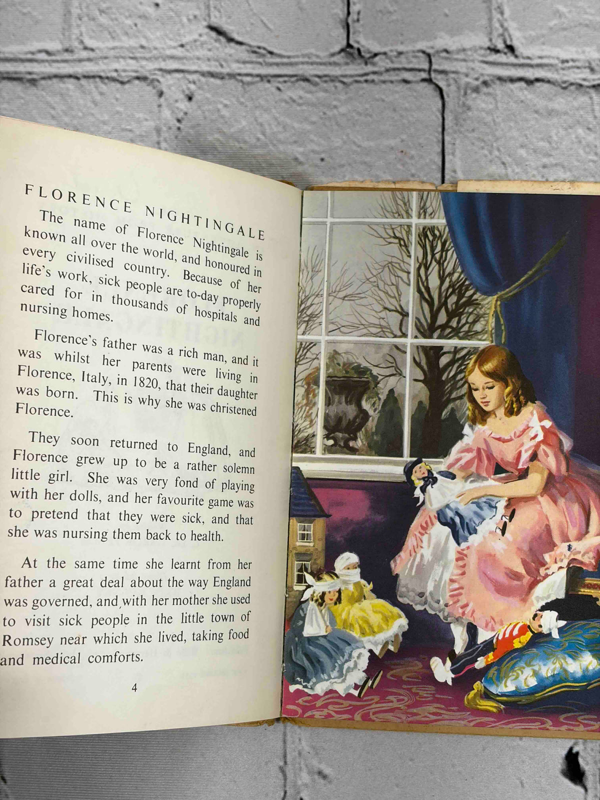 Lot of 8 vintage Ladybird books - Florence Nightingale illustrated page