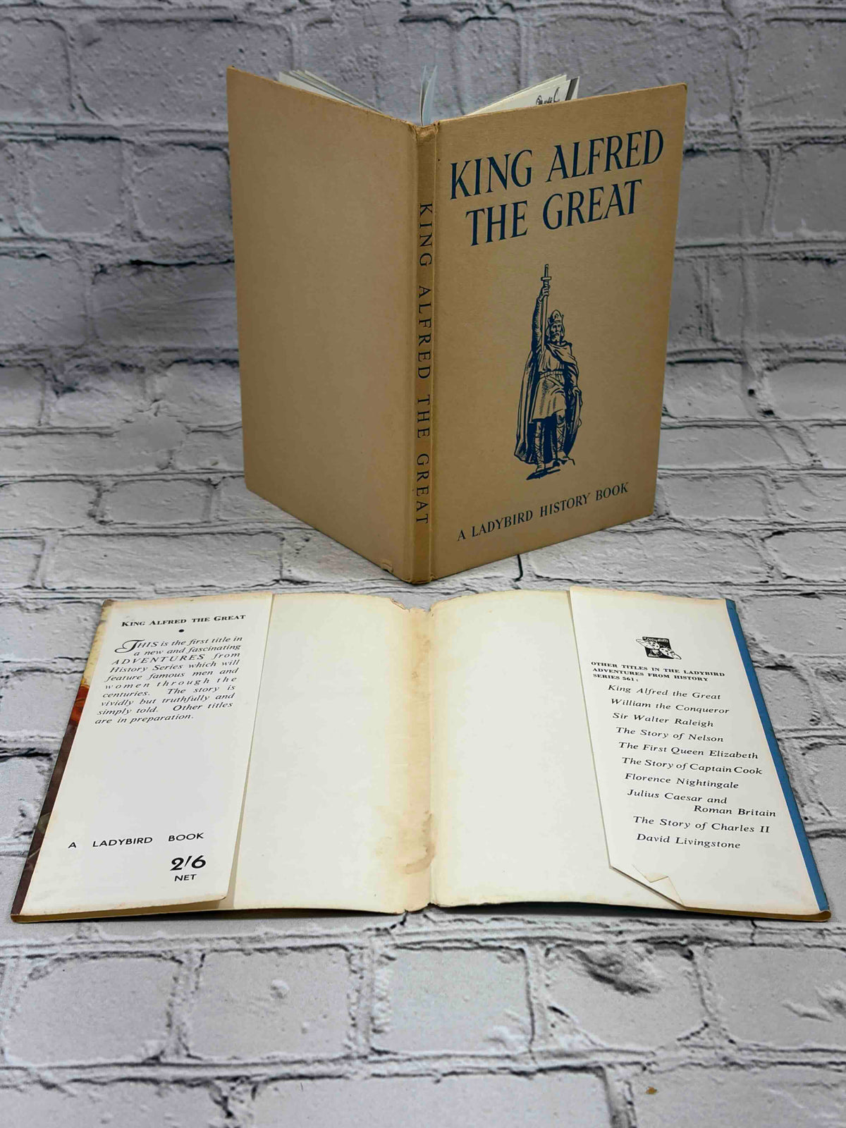 Lot of 8 vintage Ladybird books - King Alfred the Great plain boards and dust jacket