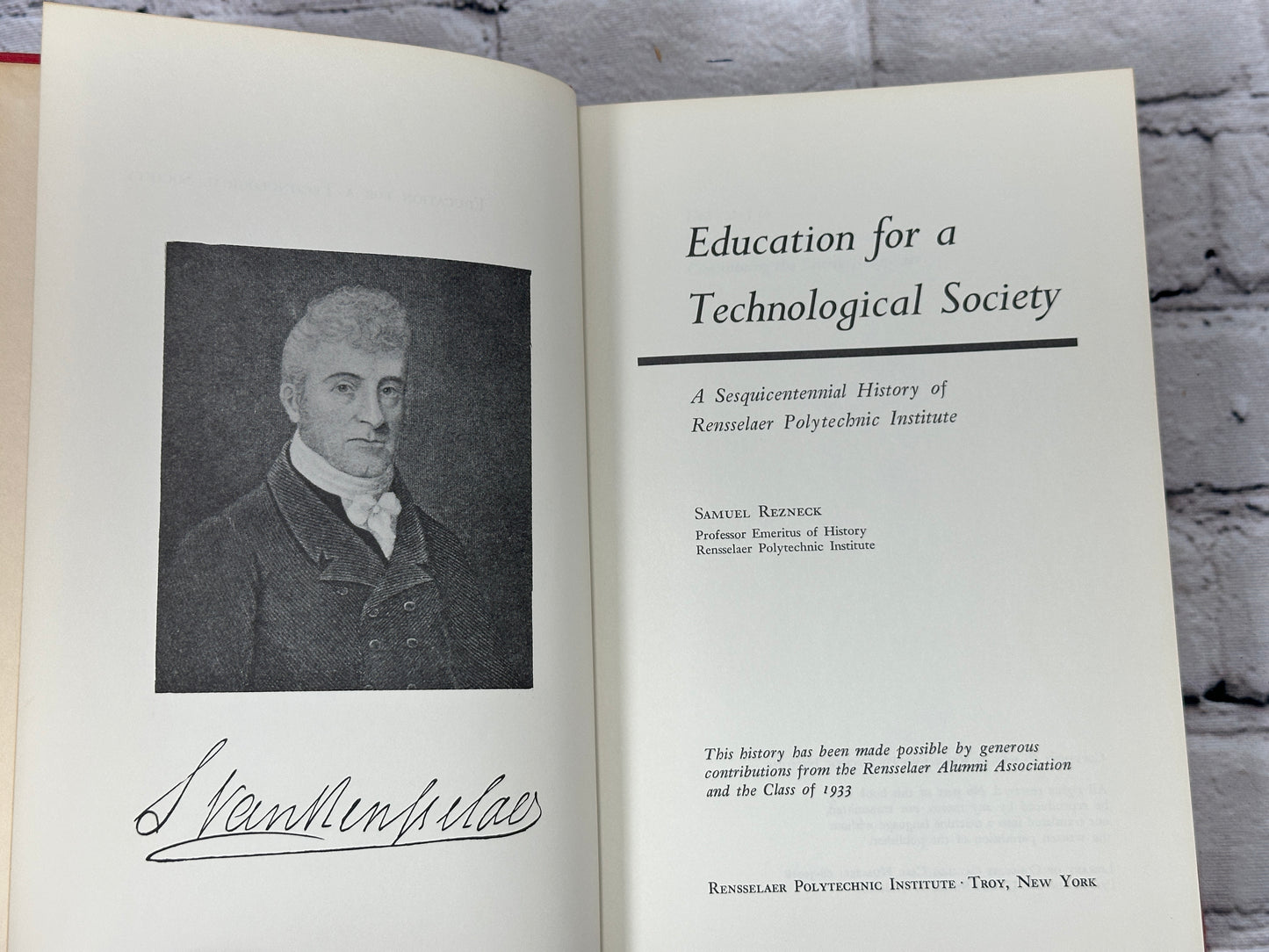 Education for a Technological Society by Samuel Rezneck [RPI · Troy NY · 1968]