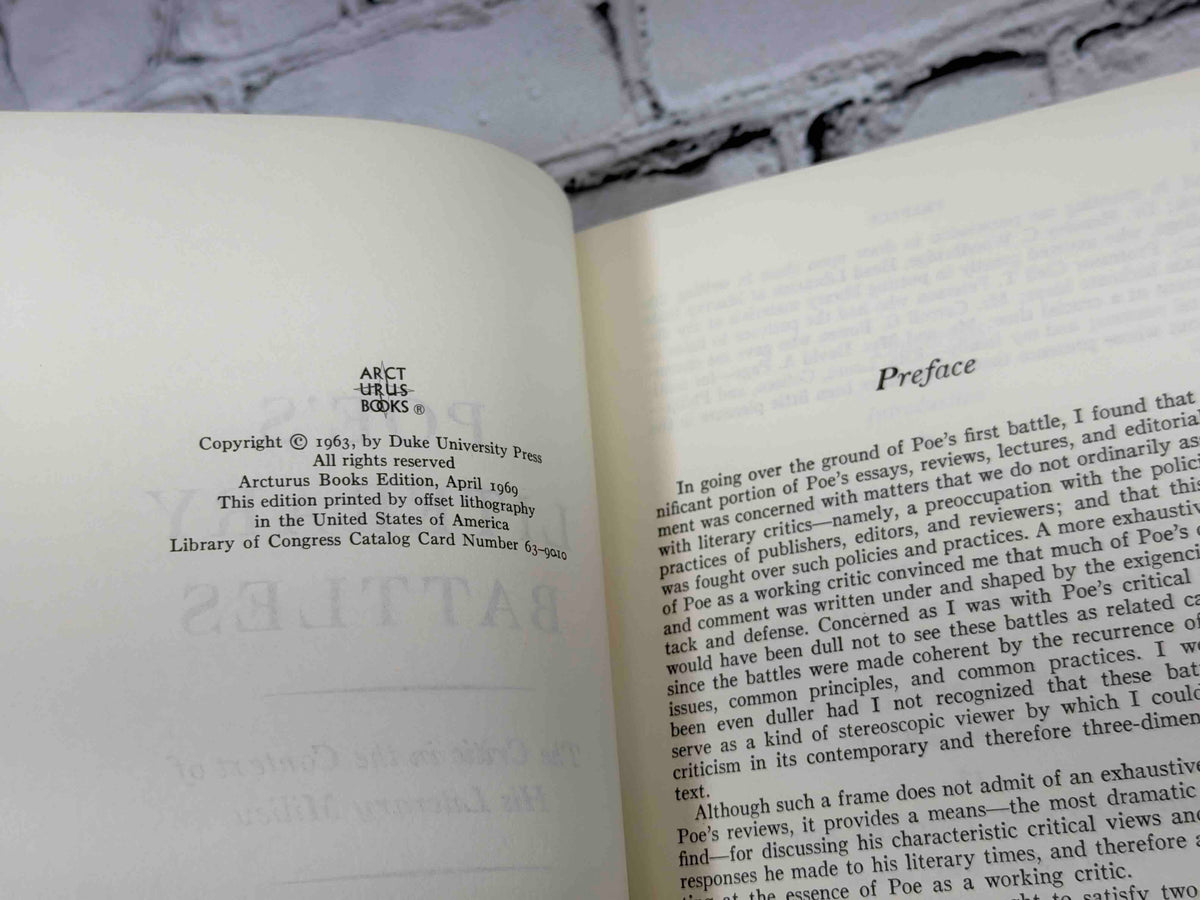 Poe's Literary Battles: The Critic in the Context of His Literary Milieu