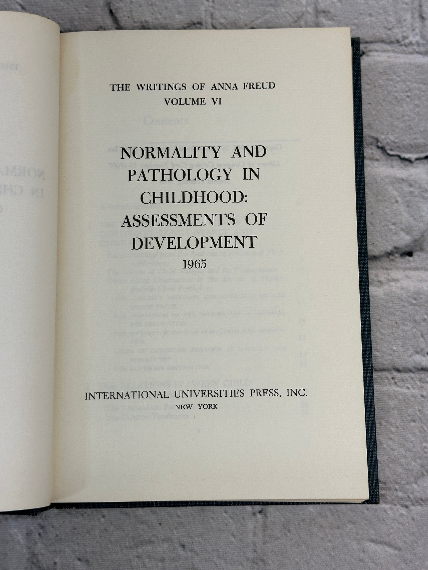 The Writings of Anna Freud Volume VI [1970 · Second Printing]