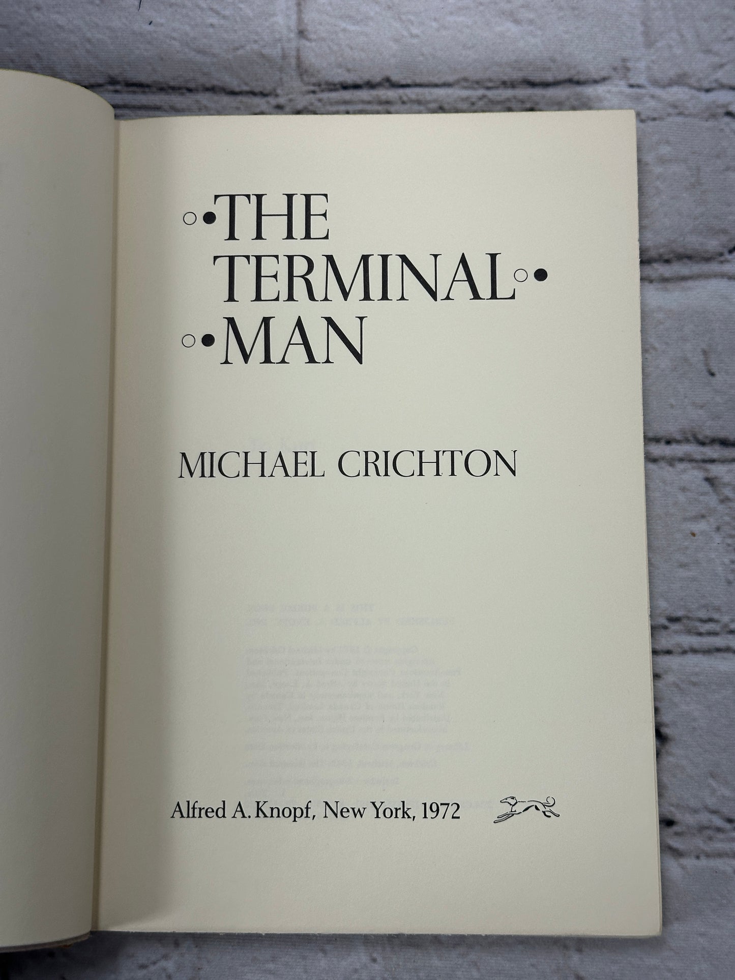 The Terminal Man by Michael Crichton [Book Club Edition · 1972]