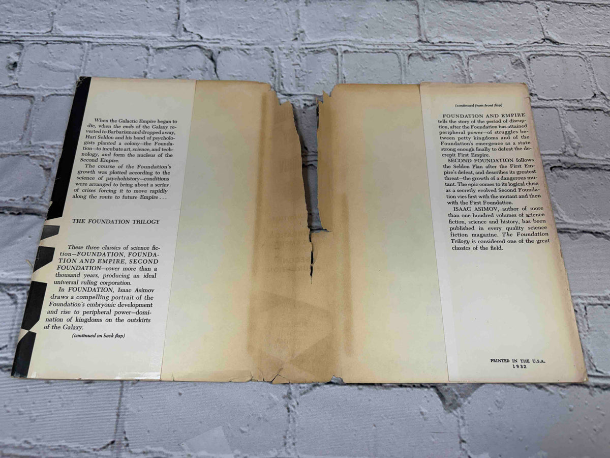 The Foundation Trilogy by Isaac Asimov, Doubleday book club hardcover - dust jacket flaps
