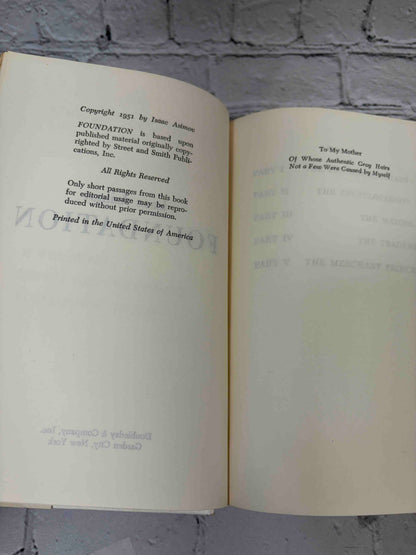 The Foundation Trilogy by Isaac Asimov, Doubleday book club hardcover - copyright page