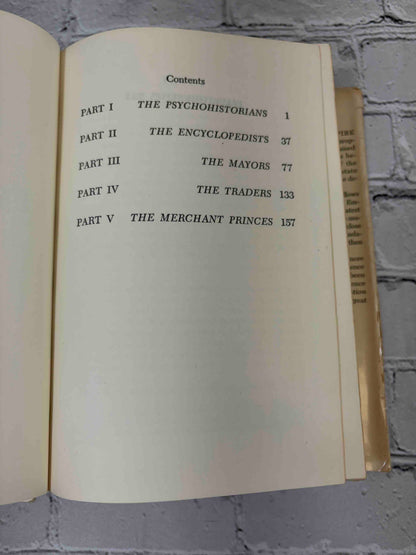 The Foundation Trilogy by Isaac Asimov, Doubleday book club hardcover - contents page