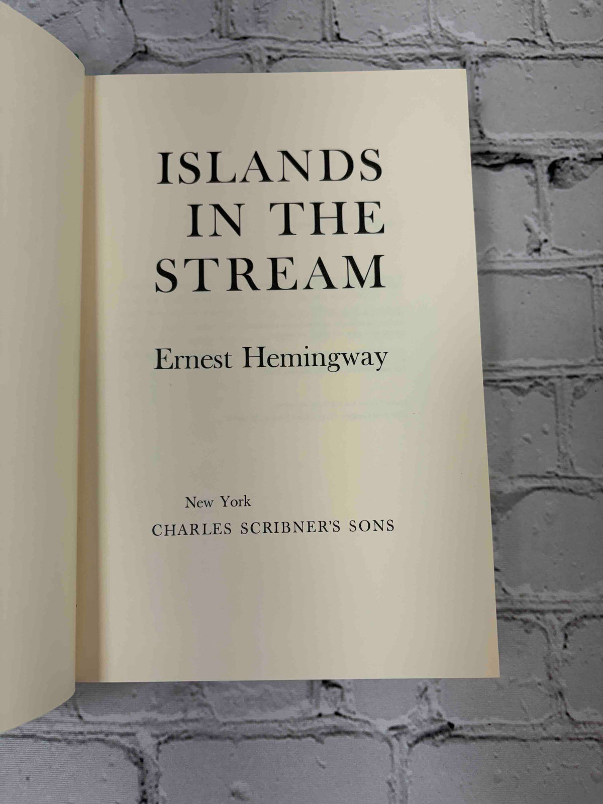 Islands in the Stream by Ernest Hemingway, 1970 Scribner hardcover - title page