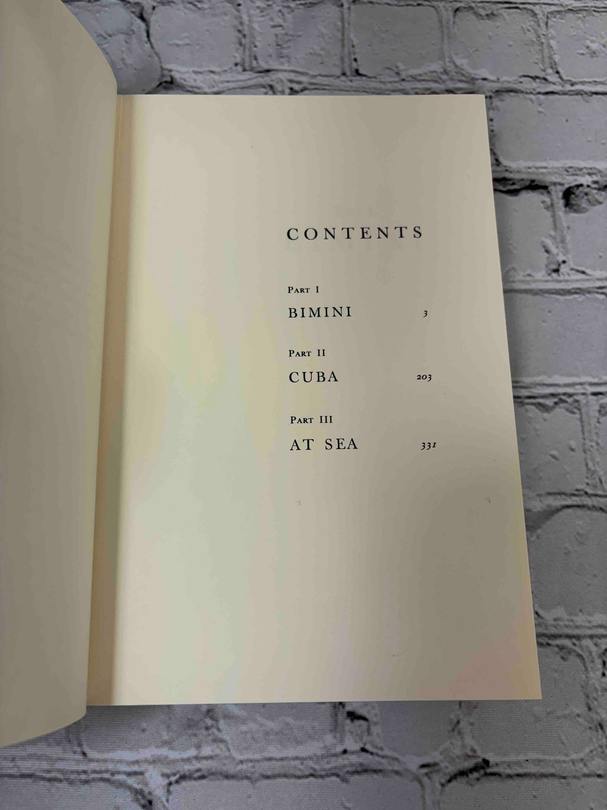 Islands in the Stream by Ernest Hemingway, 1970 Scribner hardcover - contents page