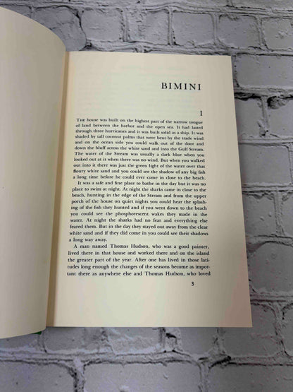 Islands in the Stream by Ernest Hemingway, 1970 Scribner hardcover - first page of text
