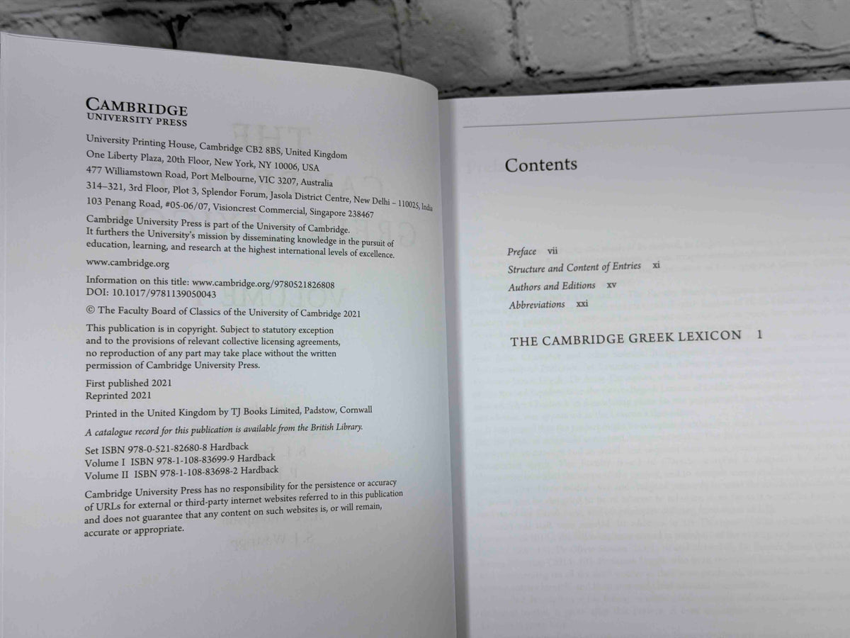 The Cambridge Greek Lexicon (2 Volume Set)