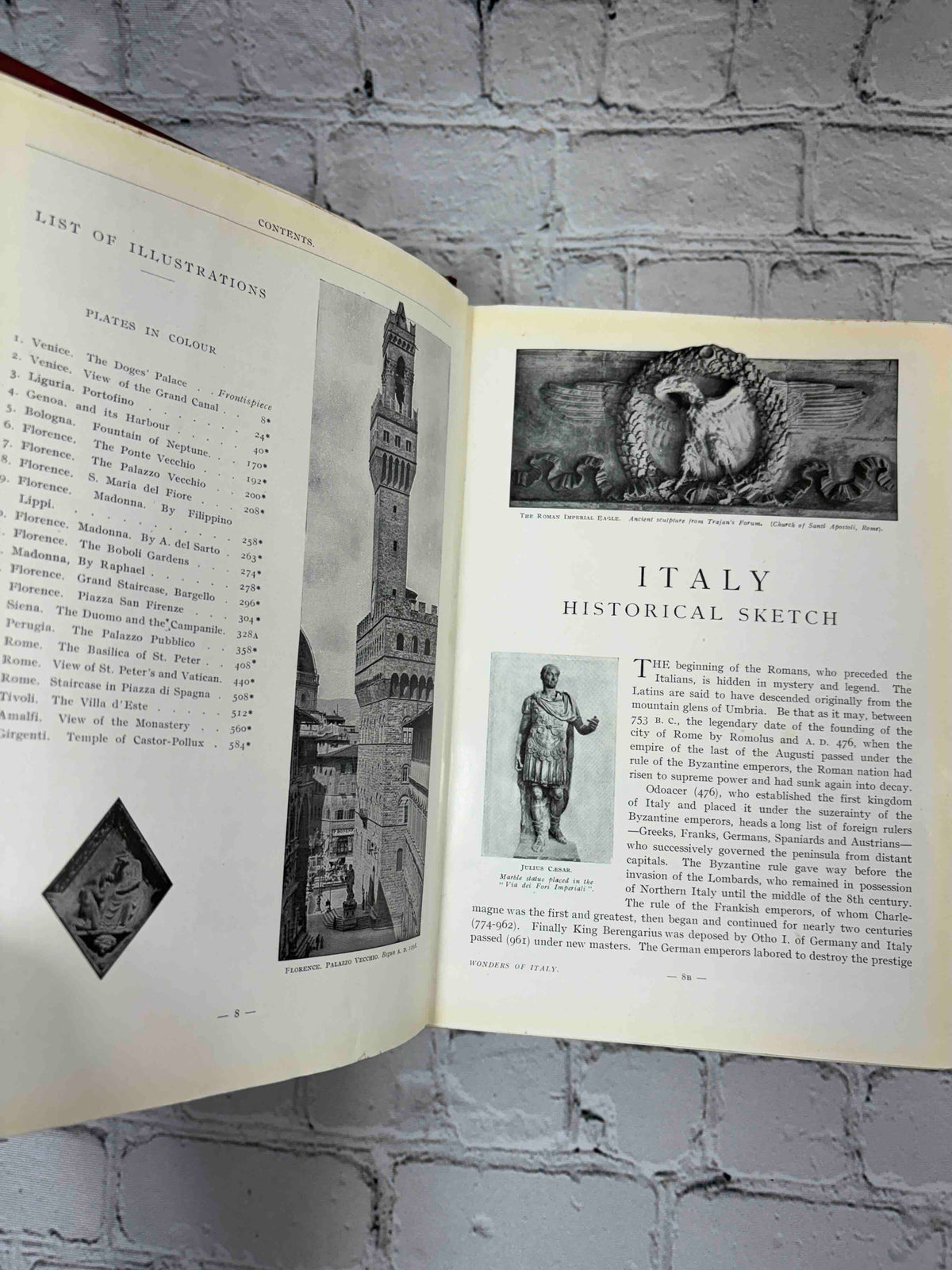 Wonders of Italy by Joseph Fattorusso, 1952 Medici Art Series - historical survey page