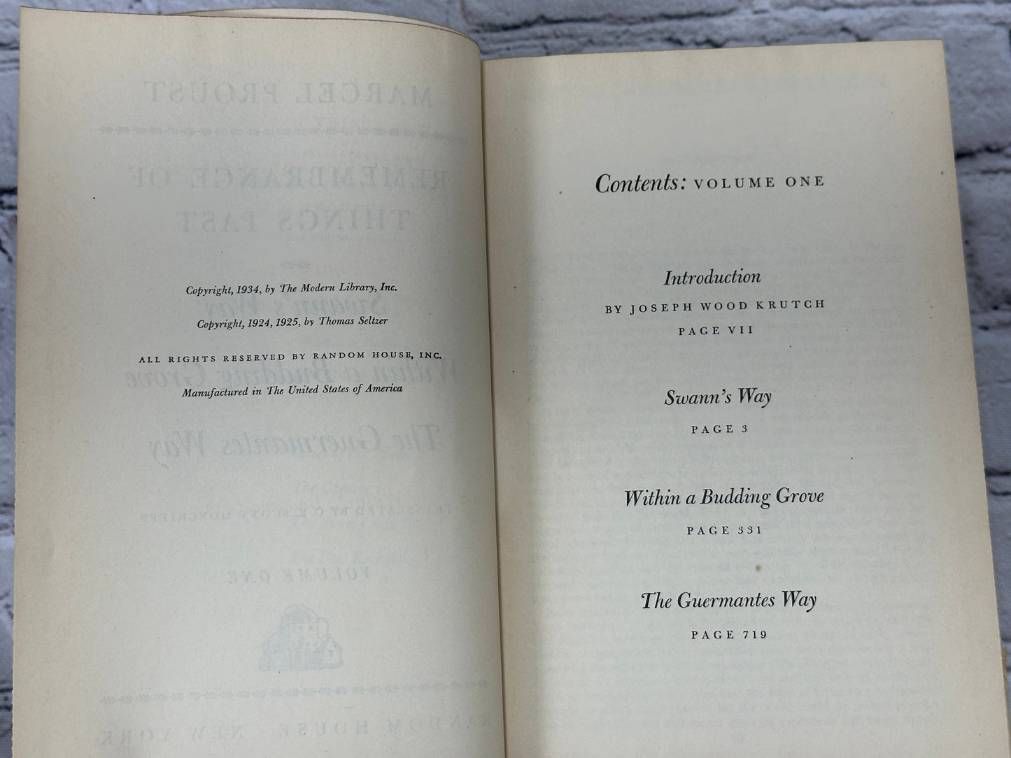 Remembrance of Things Past by Marcel Proust [2 Volume Set · Random House · 1932]