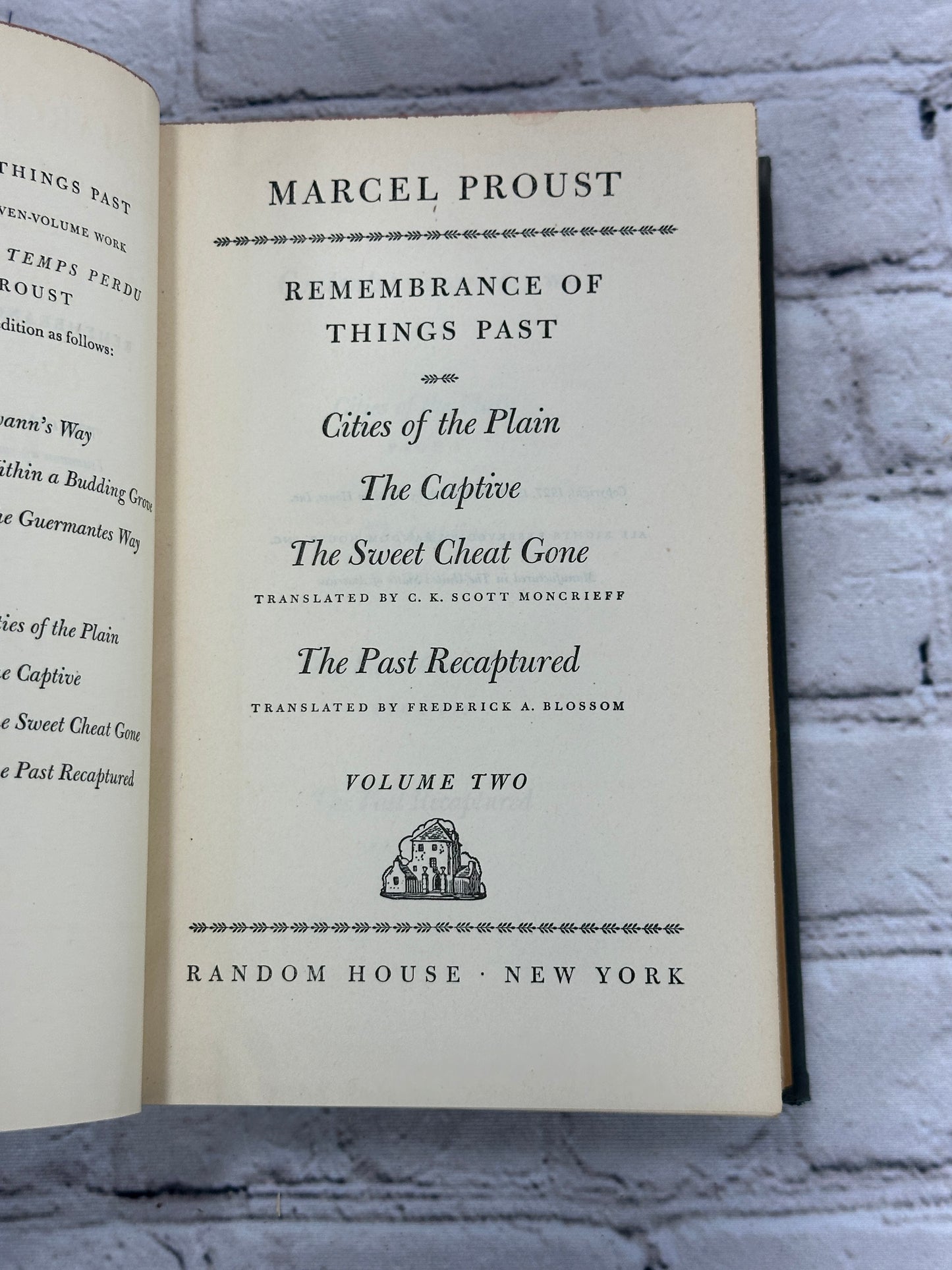 Remembrance of Things Past by Marcel Proust [2 Volume Set · Random House · 1932]