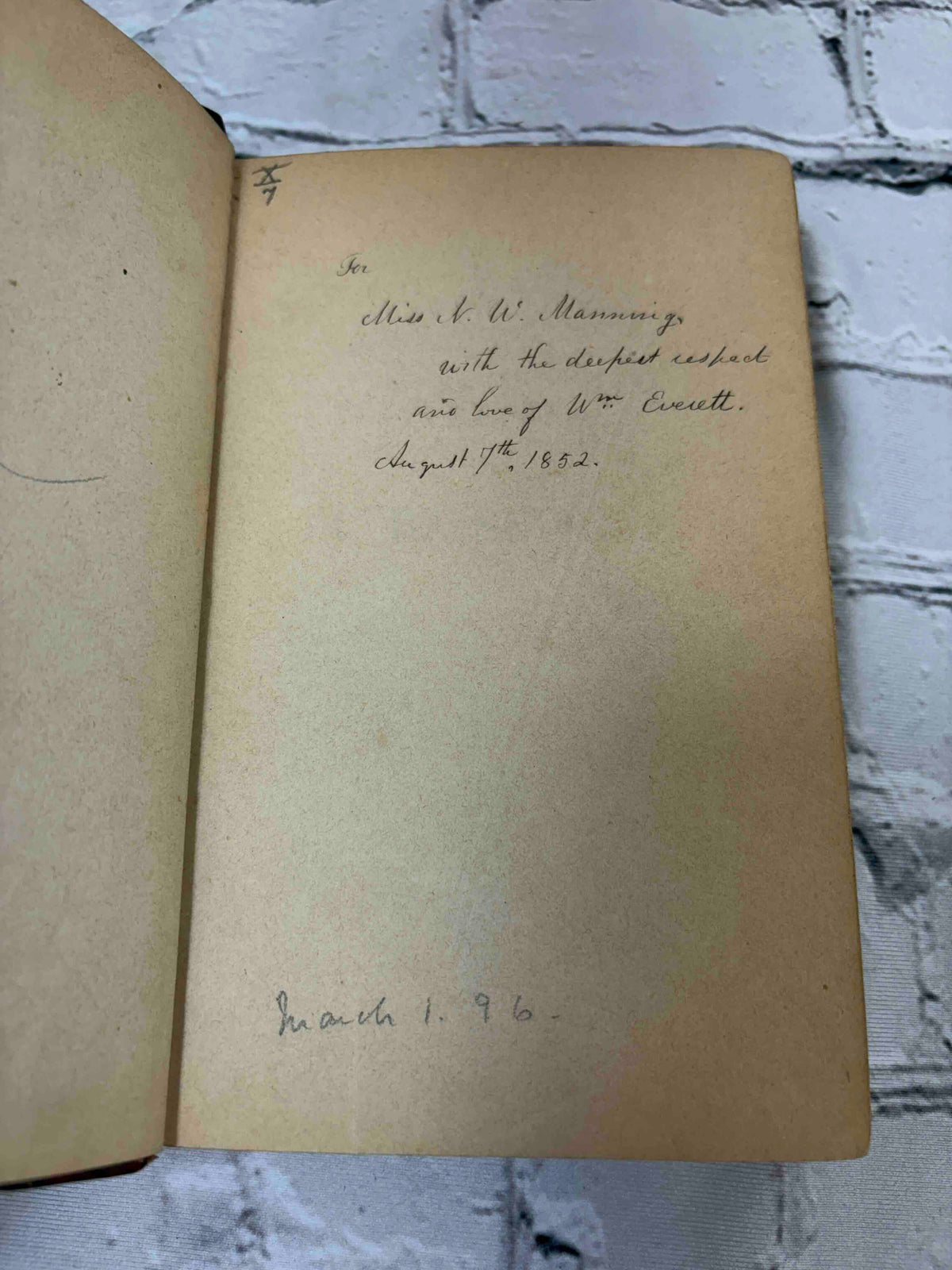 Lettres de Mme de Sevigne, 1851 Firmin Didot - 1852 gift inscription on front free endpaper