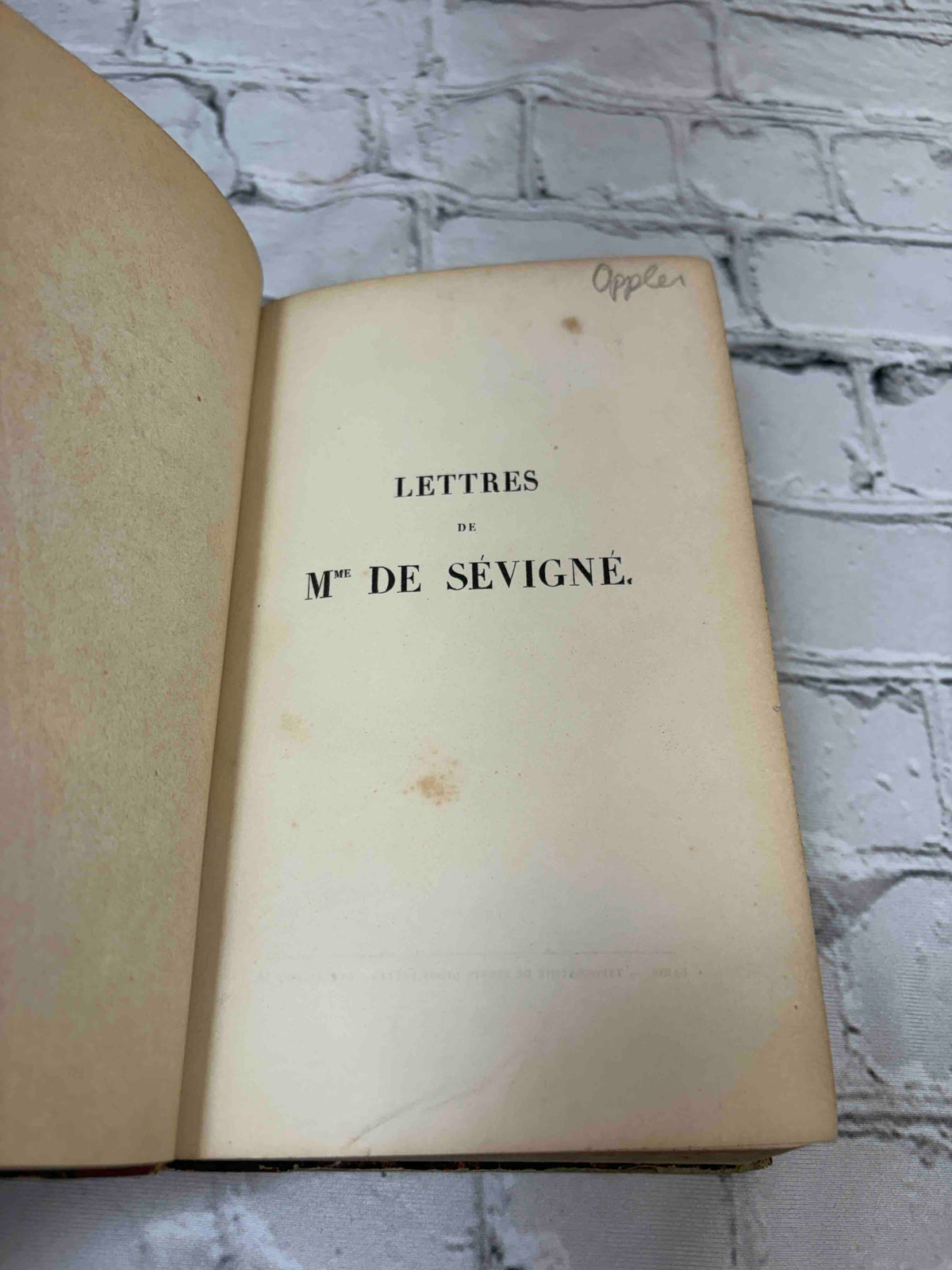 Lettres de Mme de Sevigne, 1851 Firmin Didot - half-title page