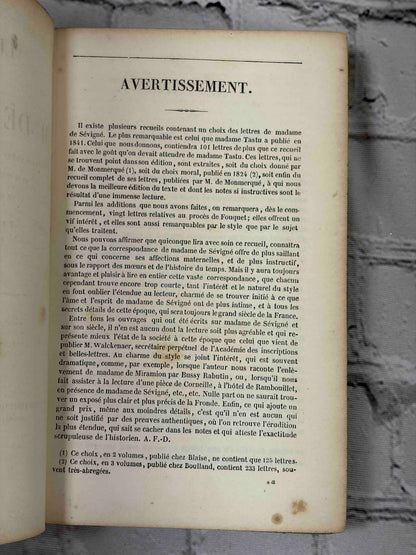 Lettres de Mme de Sevigne, 1851 Firmin Didot - Avertissement page
