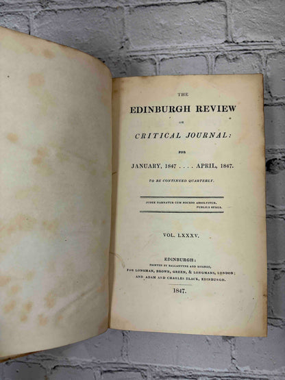 The Edinburgh Review Vol. 85, 1847 - title page