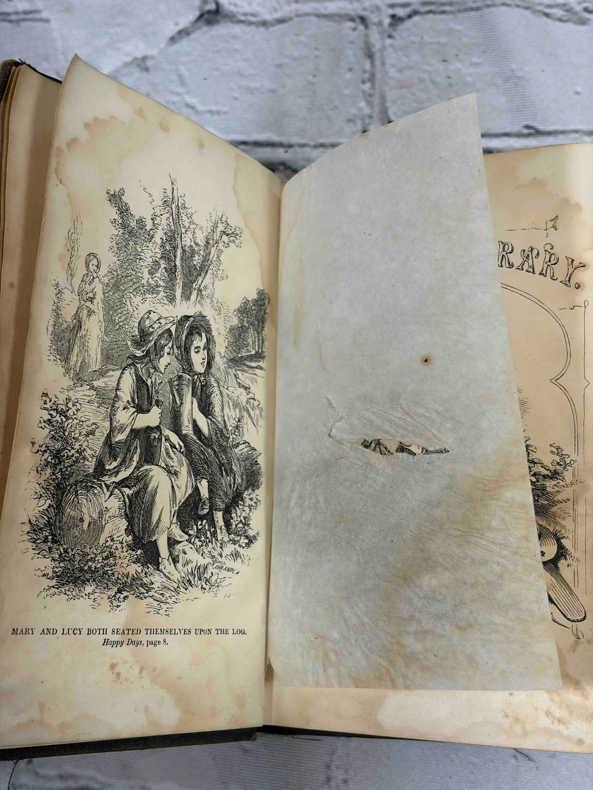 Happy Days, 1858 Crosby Nichols - frontispiece with tissue guard