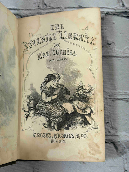 Happy Days, 1858 Crosby Nichols - engraved series title, Mrs. Tuthill's Juvenile Library