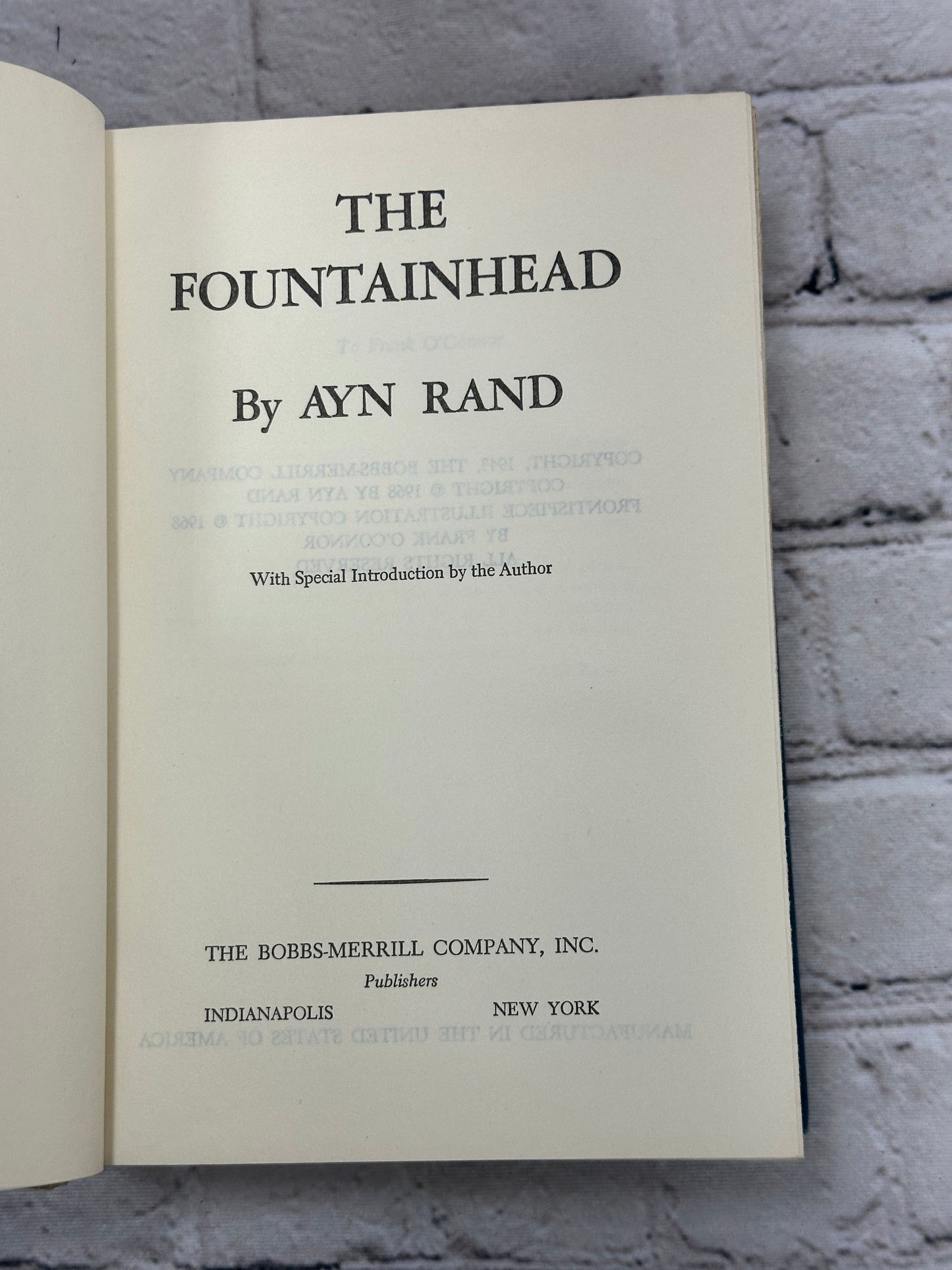 The Fountainhead by Ayn Rand [Bobbs-Merrill MacMillan Edition · 1968]