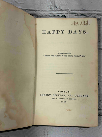 Happy Days, 1858 Crosby Nichols - title page