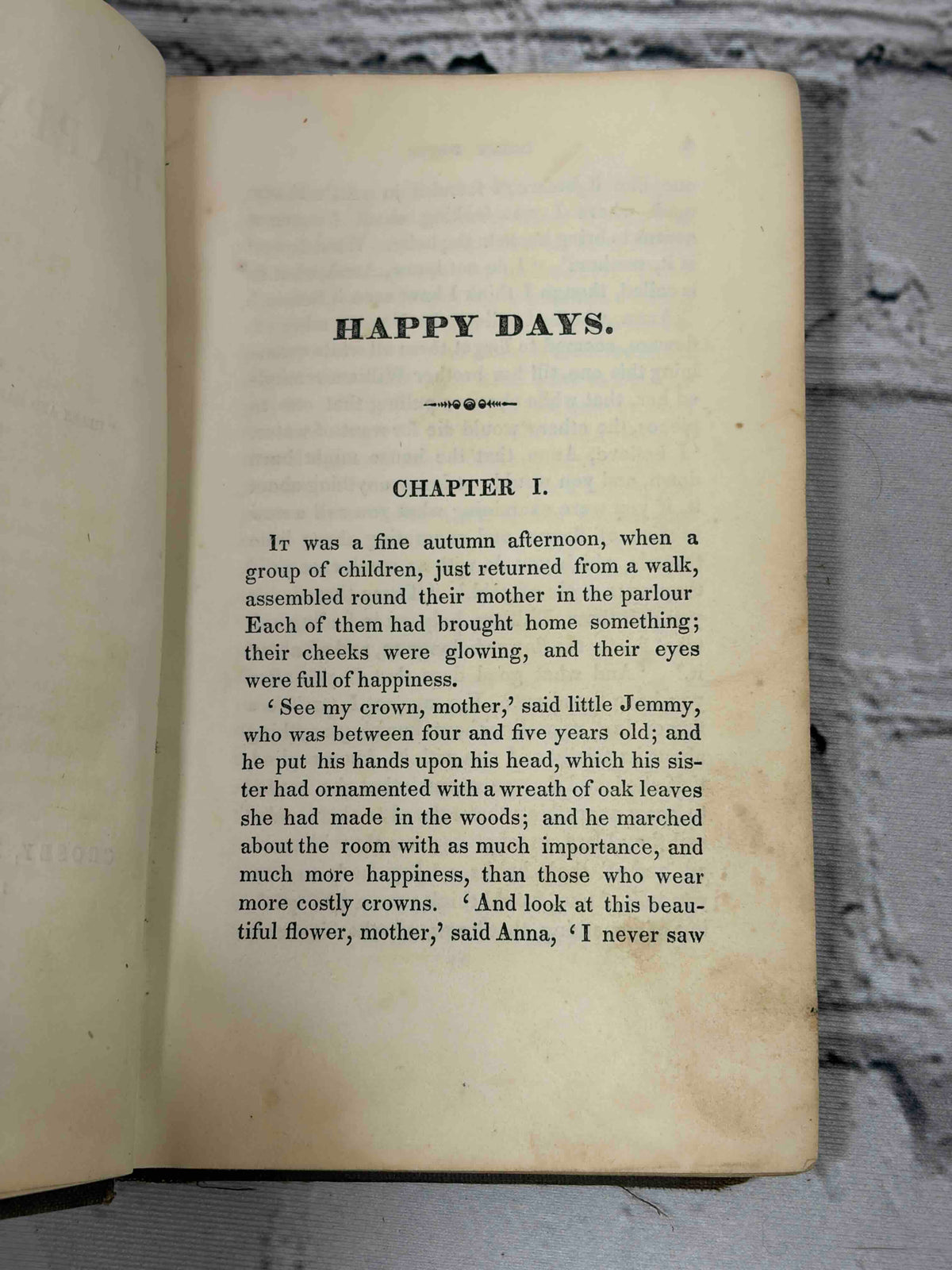 Happy Days, 1858 Crosby Nichols - first page of text
