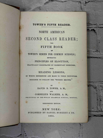 Tower's Fifth Reader by David B. Tower, 1854 - title page