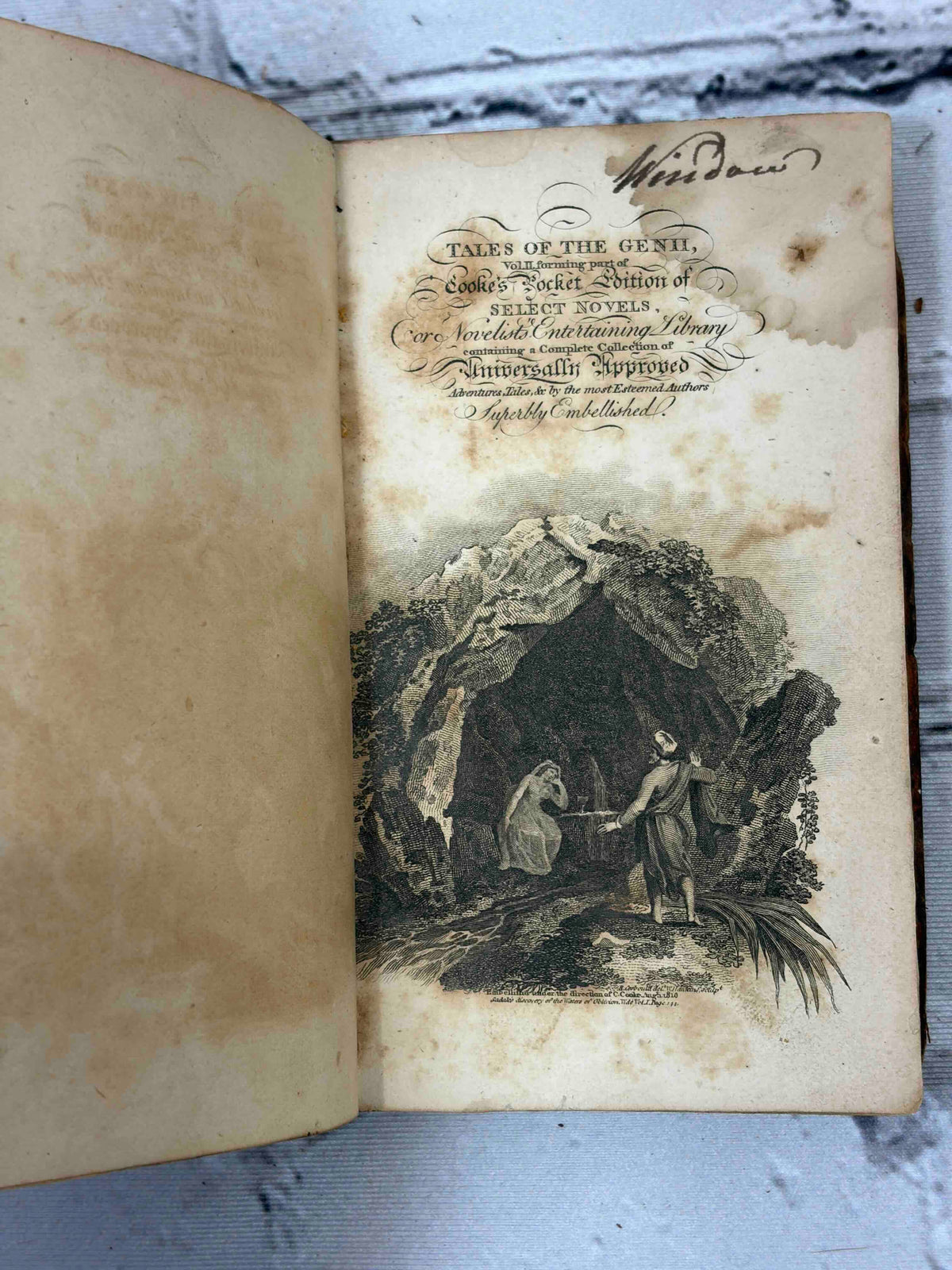 The Tales of the Genii Vol. II, Cooke's Edition - engraved title page